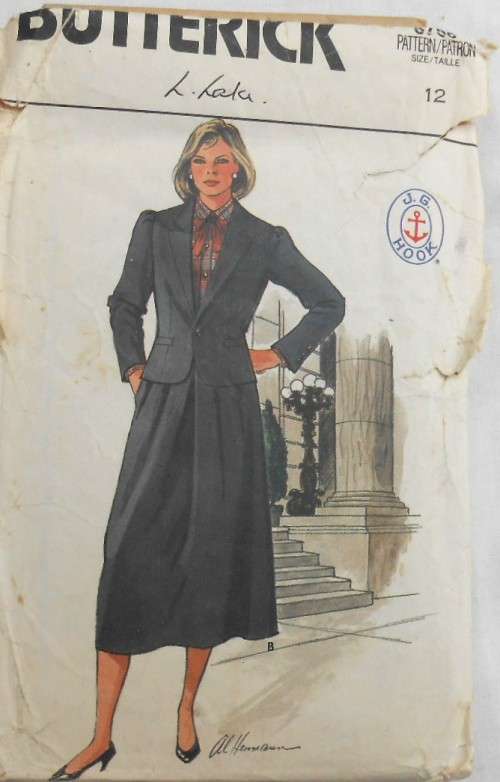 BUTTERICK 6758 JACKET-SKIRT-BLOUSE SIZE 10 COMPLETE-UNCUT-F/FOLDED