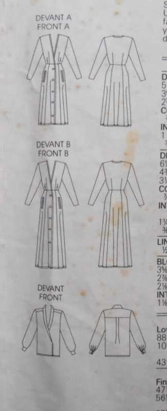 VOGUE 1657 - ANNE KLEIN - DRESS & BLOUSE SIZE 10 COMPLETE-UNCUT-F/FOLDED