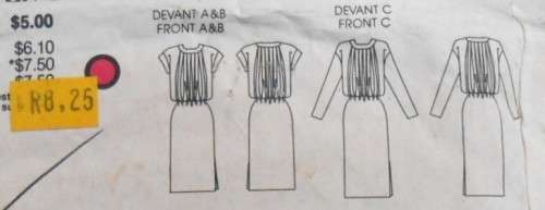 VOGUE 9252  PULLOVER DRESS SIZE 10 COMPLETE-ZIPLOC