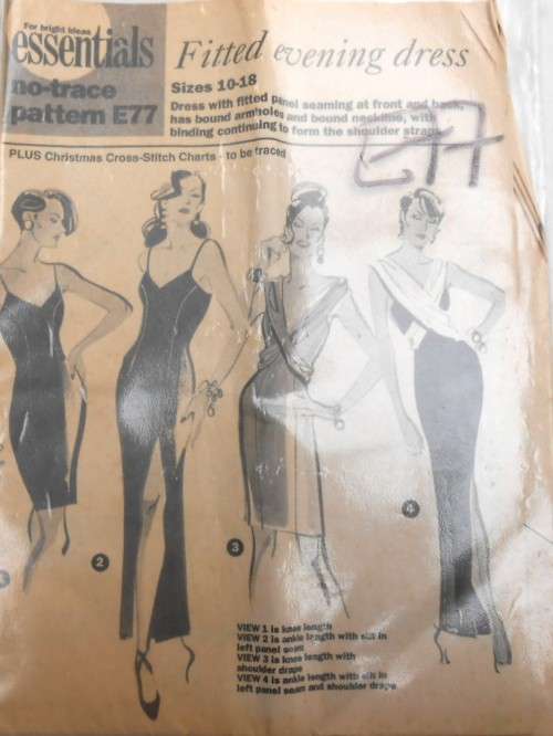 ESSENTIAL PATTERNS E77  FITTED EVENING DRESS SIZES 10 -18