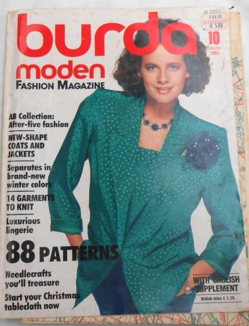 BURDA FASHION MAGAZINE - OCTOBER 1985 WITH PATTERN PULLOUT