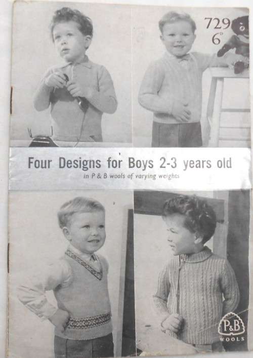 P&B WOOLS/PATONS 729 FOUR DESIGNS FOR BOYS 2-3 YEARS