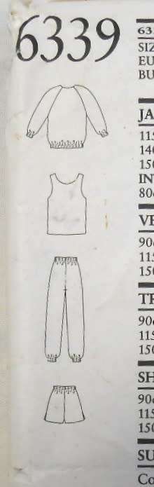 NEW LOOK PATTERNS 6339 TRACKSUIT-TOP-TANK TOP-PANTS- SIZES 8-16 COMPLETE-CUT TO 16
