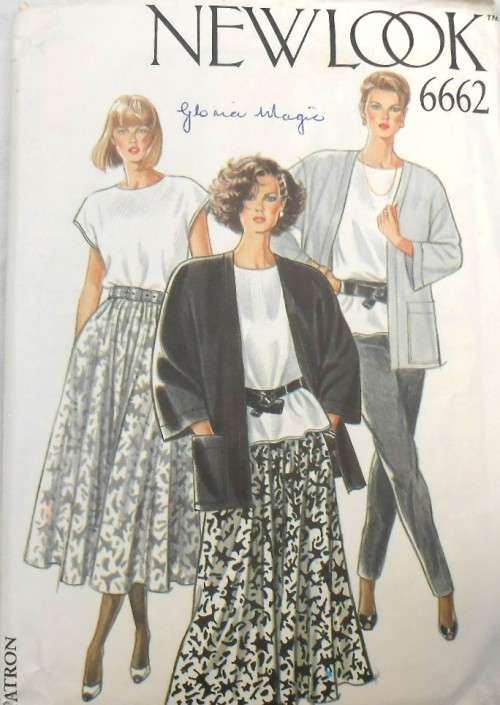 NEW LOOK PATTERNS 6662 JACKET-TOP-SKIRT-PANTS SIZES 8-18 - COMPLETE- CUT TO 18