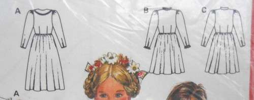 BURDA 5882 GIRLS DRESS WITH APRON SIZE 4-6-7-10 YEARS COMPLETE-UNCUT-F/FOLDED-SEALED