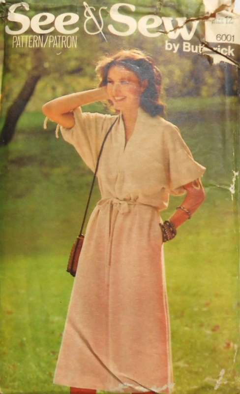 BUTTERICK 6001 LOOSE FITTING DRESS SIZE  10 COMPLETE