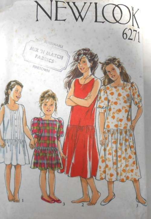 NEW LOOK PATTERNS 6271  SIZES  4-12 YEARS COMPLETE-PART CUT