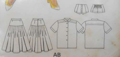 BURDA 5729 - SHIRT-TOP & SKIRT SIZE 8-18 COMPLETE-UNCUT-F/FOLDED-SEALED