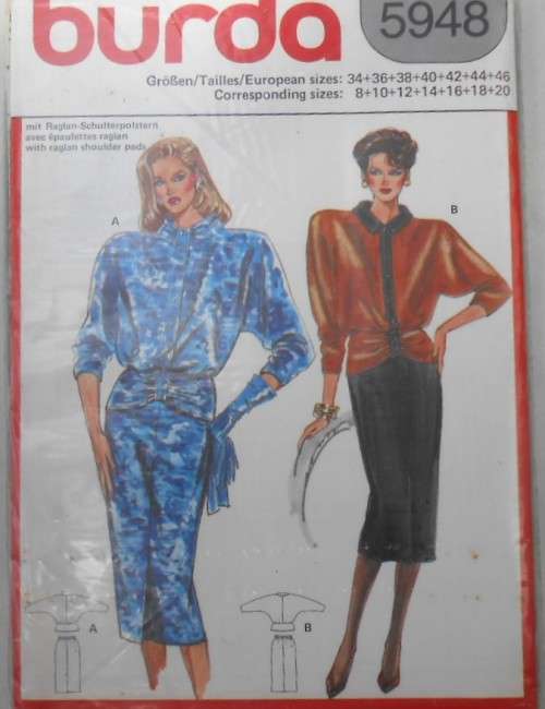 BURDA 5948 - TWO PIECE DRESS- SKIRT & TOP SIZE 8-20 COMPLETE