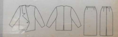 BURDA 6003 - TWO PIECE SUIT- JACKET/TOP-SKIRT SIZE 8-18 COMPLETE