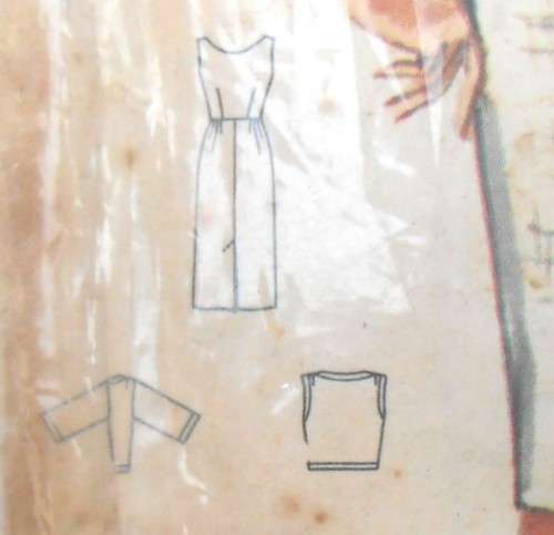 VINTAGE BUTTERICK 2250 DRESS & JACKET ENSEMBLE  SIZE 14 BUST 34 COMPLETE-ZIPLOC