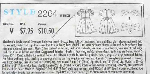 STYLE 2264 GIRLS BRIDESMAID DRESS SIZE 3-8 YEARS COMPLETE