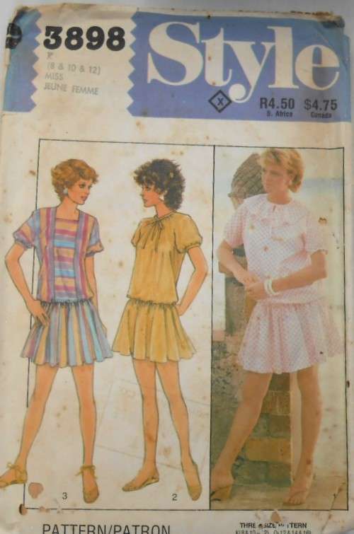 STYLE 3898 PULLOVER DRESS SIZE 8-10-12 COMPLETE