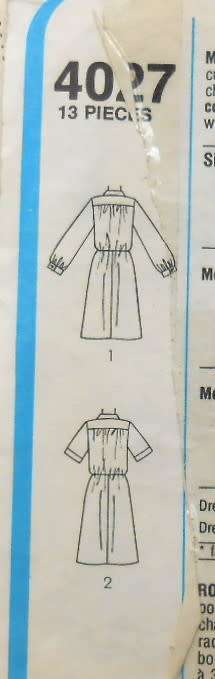 STYLE 4027 PANELED DOUBLE BREASTED FRONT DRESS SIZE 14 COMPLETE