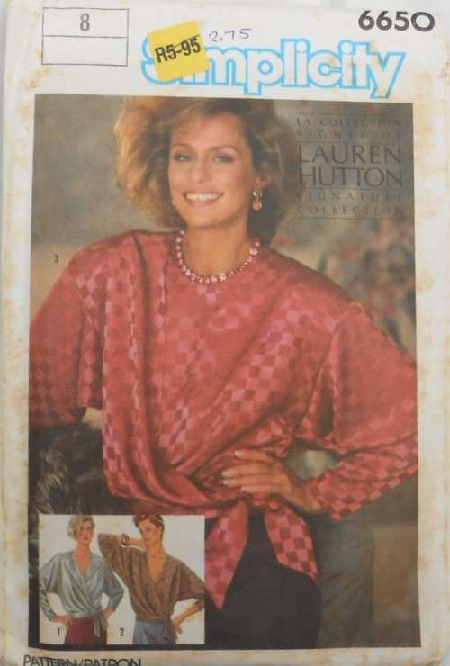 SIMPLICITY 6650 WRAP BLOUSES SIZE 8 COMPLETE