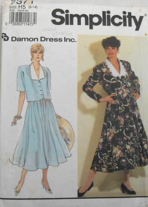 SIMPLICITY 7371 TWO PIECE DRESS SIZE N5 10-18 COMPLETE