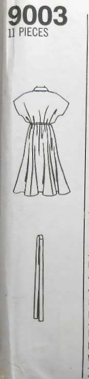 SIMPLICITY 9003 LOOSE FITTING PULLOVER DRESS + BELT SIZE 12-14-16 COMPLETE-UNCUT-F/FOLDED