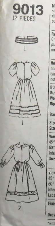 SIMPLICITY 9013 DRESS WITH ELASTICIZED WAIST SIZE 10-12-14 COMPLETE
