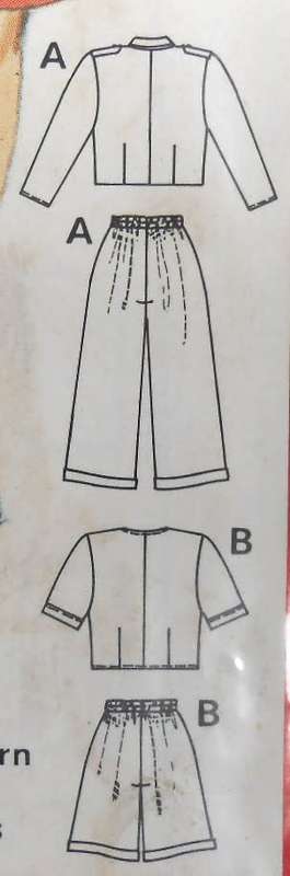 BURDA PATTERN 5427 JACKET-CROPPED PANTS-BERMUDA SHORTS SIZES 10-16 COMPLETE-ZIPLOC