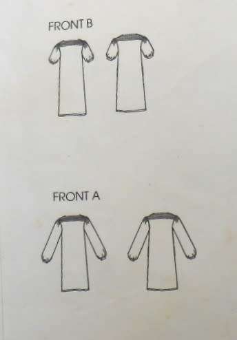 VOGUE 2747 AMERICAN DESIGNER-GEOFFREY BEENE LOOSE FITTING PULLOVER DRESS 12 COMPLETE- NO SEWING INS