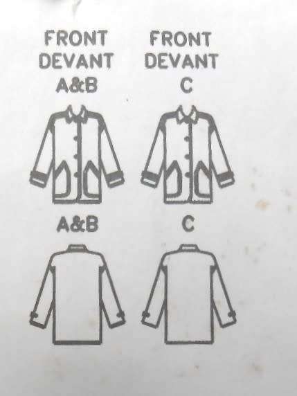 BUTTERICK 3640 LOOSE FITTING UNLINED WINTER JACKET SIZE XS-S-M (6-14) COMPLETE