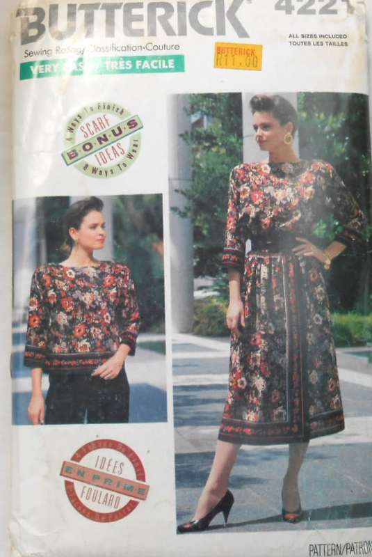 BUTTERICK 4221 JACKET-WAISTCOAT-TOP-SKIRT SIZE XS-S-M-L(6-18) COMPLETE-UNCUT-F/FOLDED