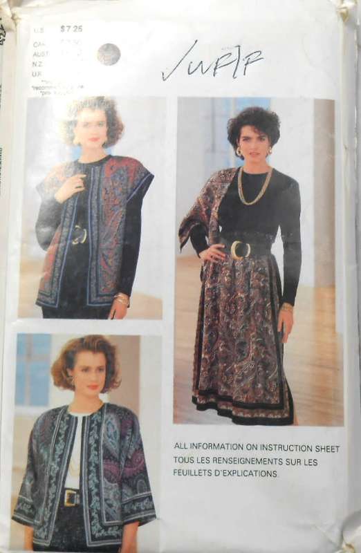 BUTTERICK 4221 JACKET-WAISTCOAT-TOP-SKIRT SIZE XS-S-M-L(6-18) COMPLETE-UNCUT-F/FOLDED