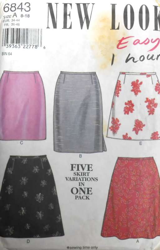 NEW LOOK 6843 SET OF SKIRTS  SIZES 8-18 COMPLETE