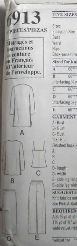 NEW LOOK 6913 JACKET-TOP CAMISOLE-SKIRT-PANTS SIZES XS-XL (6-24) COMPLETE