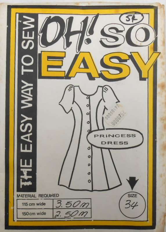 OH SO EASY  PATTERN # 54 LADIES PRINCESS DRESS SIZE 34 - COMPLETE-UNCUT-F/F-SEALED