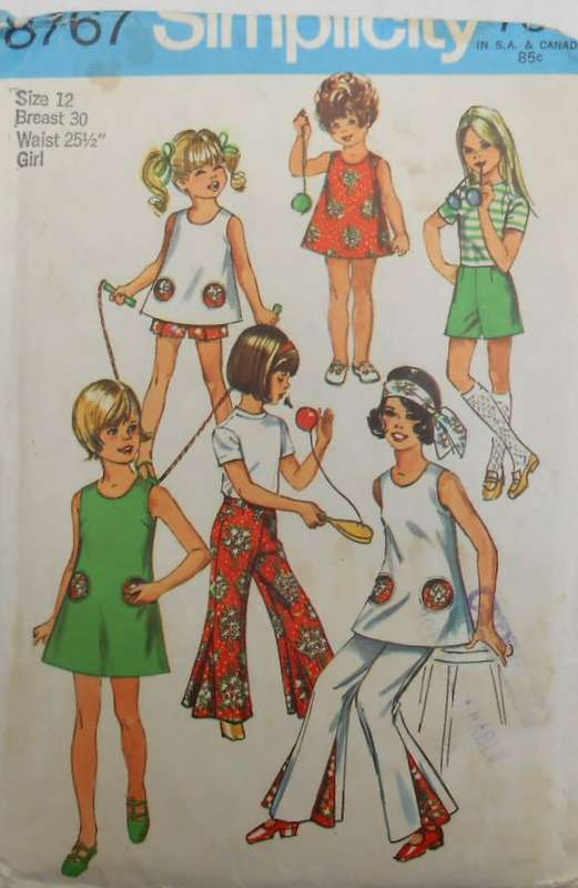 SIMPLICITY 8767 GIRLS PANTS-DRESS-TUNIC SIZE 12 YEARS BREAST 30 COMPLETE-UNCUT-F/FOLDED