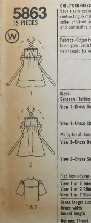 SIMPLICITY 5863 GIRLS SUNDRESS + UNLINED JACKET  SIZE 4 YEARS COMPLETE