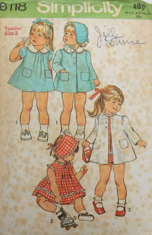 SIMPLICITY 6118 TODDLERS DRESS-COAT-HAT SIZE 3 YEARS COMPLETE