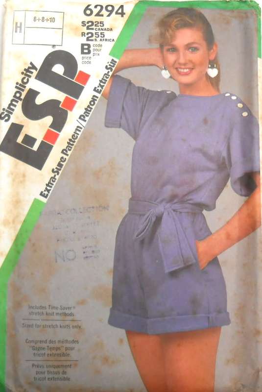 SIMPLICITY 6294 PULL ON ROMPER & SASH SIZE 6-8-10 COMPLETE