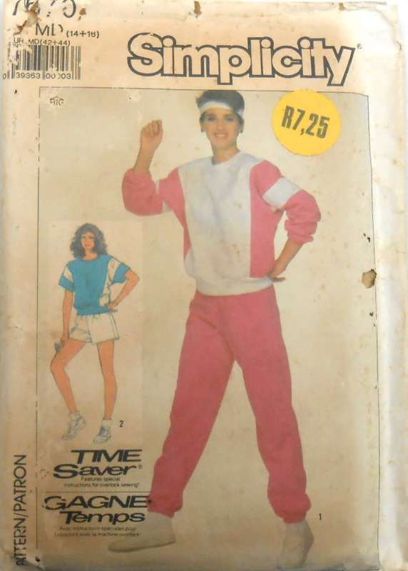 SIMPLICITY 7670 TRACKSUIT PULLOVER TOP -PULL ON SHORTS & PANTS SIZE MED 14-16 COMPLETE