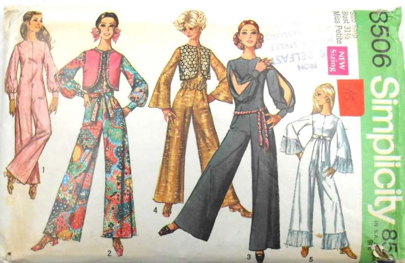 VINTAGE SIMPLICITY 8506 JUMPSUIT-SASH-BOLERO SIZE 8mp BUST 31 1/2 COMPLETE