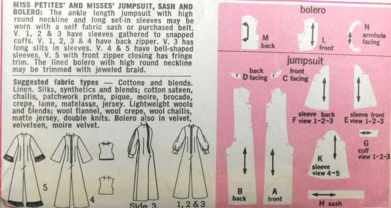 VINTAGE SIMPLICITY 8506 JUMPSUIT-SASH-BOLERO SIZE 8mp BUST 31 1/2 COMPLETE