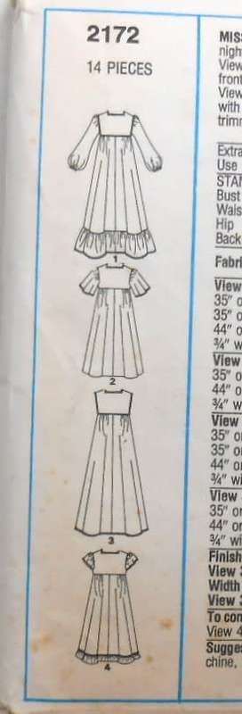 VINTAGE STYLE 2172 HOUSECOAT-NIGHTGOWN  SIZE 10-12 COMPLETE