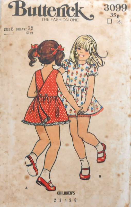 BUTTERICK 3099 GIRLS BACK WRAPPED DRESS & BLOOMERS SIZE 4 YEARS BREAST 23 COMPLETE