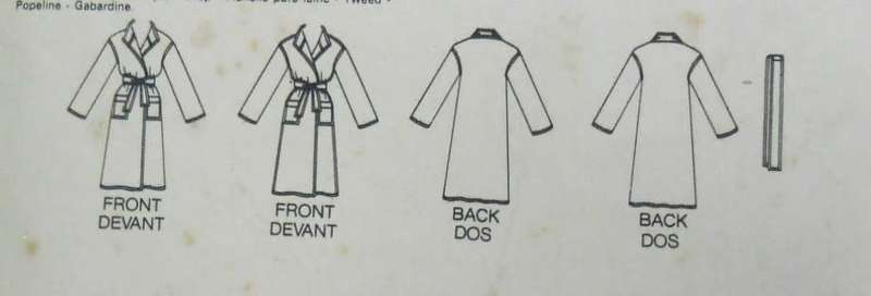 BUTTERICK 3925 COAT & BELT SIZES 10 COMPLETE-COVER CUT-ZIPLOC