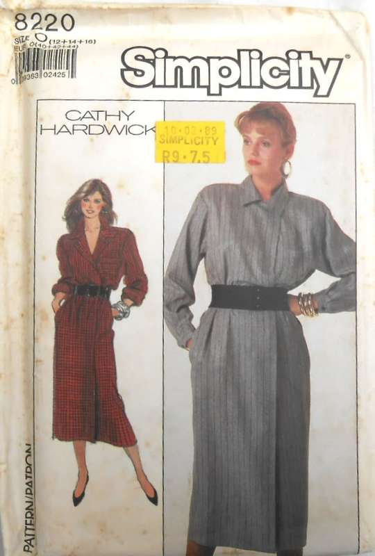 SIMPLICITY 8220 MOCK WRAP DRESS SIZE 12-16 COMPLETE-UNCUT-F/FOLDED