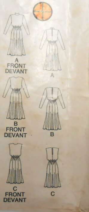 BUTTERICK 4035 LOOSE FITTING DRESS SIZE 18-20-22 COMPLETE- CUT TO SIZE 22