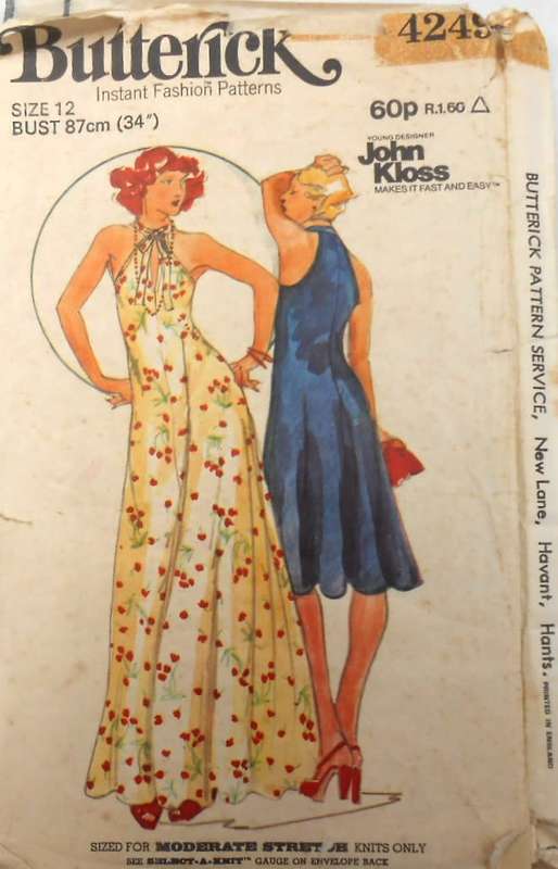 BUTTERICK 4249 FITTED & FLARED DRESS WITH T BACK  SIZE 12 BUST 87 CM COMPLETE-ZIPLOC