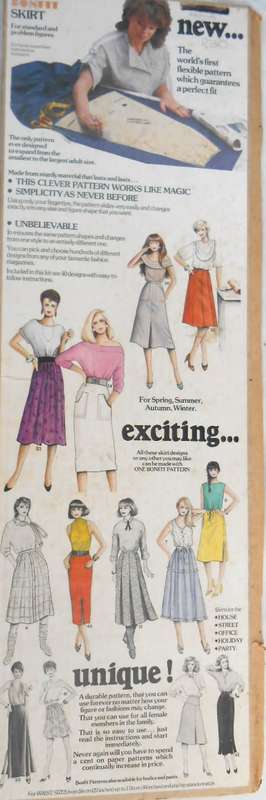 BONFIT SKIRT-BOXED WITH PATTERN & INSTRUCTIONS TO MAKE A SELECTION OF SKIRTS