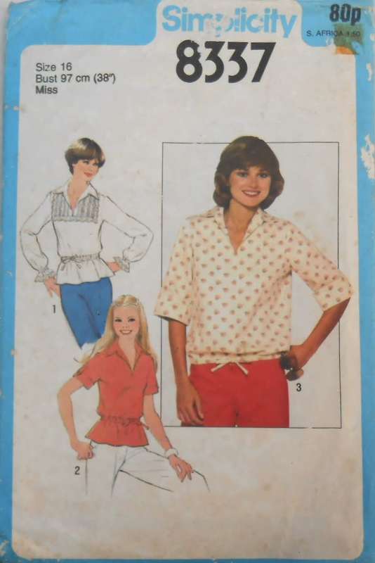 SIMPLICITY 8337 PULLOVER TOP SIZE 16 BUST 97 CM COMPLETE
