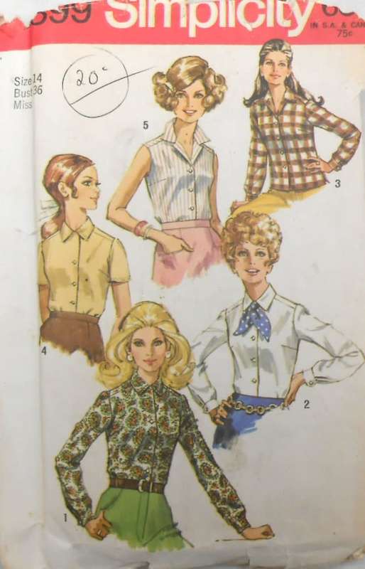 SIMPLICITY 8399 BLOUSES SIZE 14 BUST 36 COMPLETE