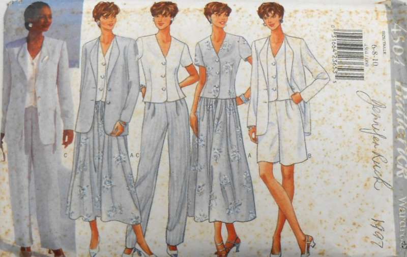 BUTTERICK 4504 JACKET-TOP-SKIRT-SHORTS-PANTS SIZE 6-8-10 COMPLETE
