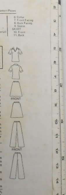 BUTTERICK 4695 TOP-SKIRT-PANTS SIZE 14 BUST 92 CM COMPLETE-UNCUT-F/FOLDED-1 PIECE CUT