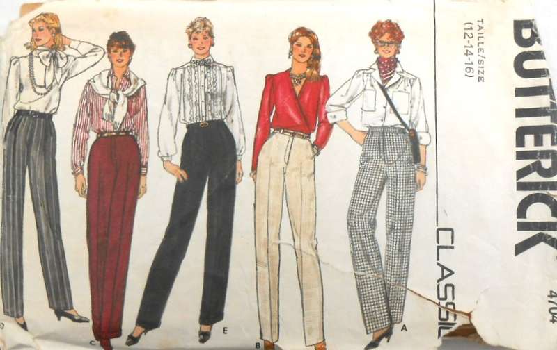BUTTERICK 4704 SET OF PANTS SIZE 12-14-16 SEE LISTING