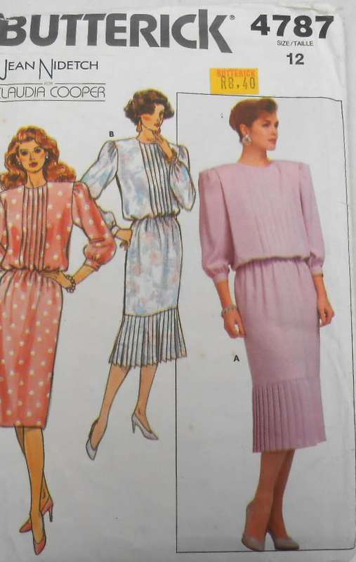 BUTTERICK 4787 LOOSE FITTING DRESS SIZE 12 COMPLETE